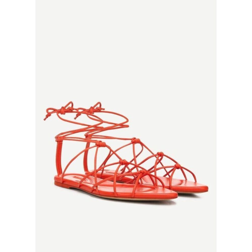 VINCE. Womens Orange Comfort Strappy Kenna Almond Toe Gladiator Sandles 6.5 M